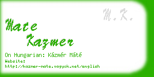 mate kazmer business card