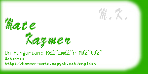 mate kazmer business card